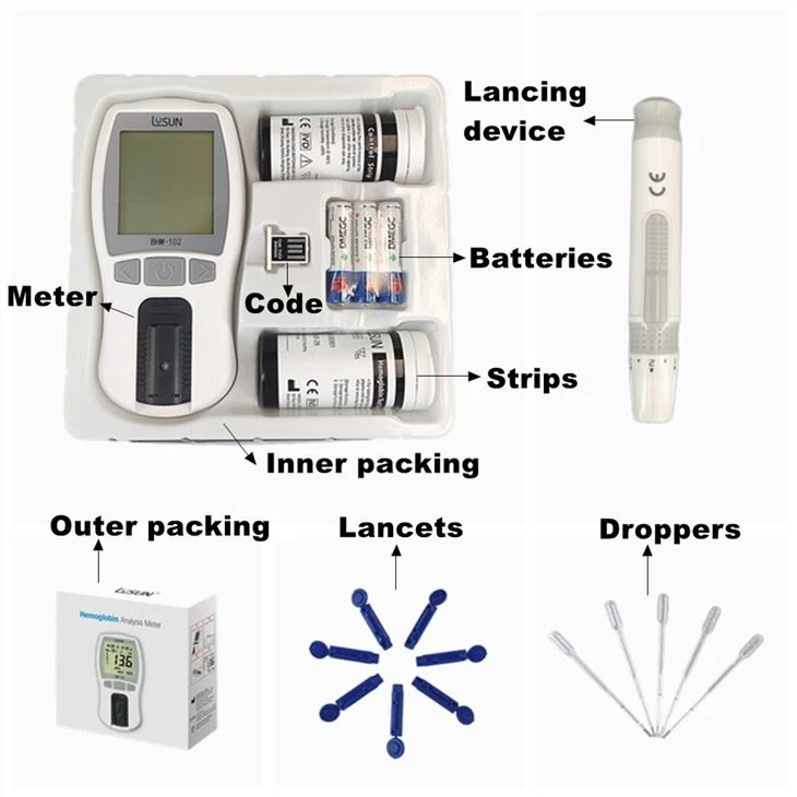 Lysun China Manufacture Hemoglobin Meter Analyzer Hemoglobin Tester HB Analyzer