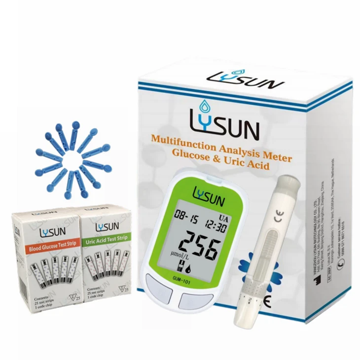 Lysun Hospital And Household Blood Glucose Cholesterol Hemoglobin Uric Acid Meter