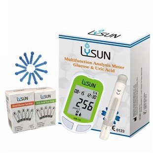 GUM-101 2 hauv 1 Ntshav Qab Zib & uric Acid Meter Tsev Siv Tshuaj Ntsuam Xyuas Kev Noj Qab Haus Huv