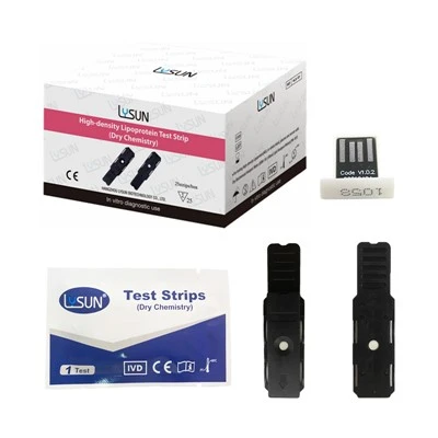 Lysun Ntshav Lipid Tshuab Nqe Saib Xyuas Thiab Cov Roj Cholesterol Test Meter Nrog High Density Lipoprotein Cholesterol Test Strips HLS-101